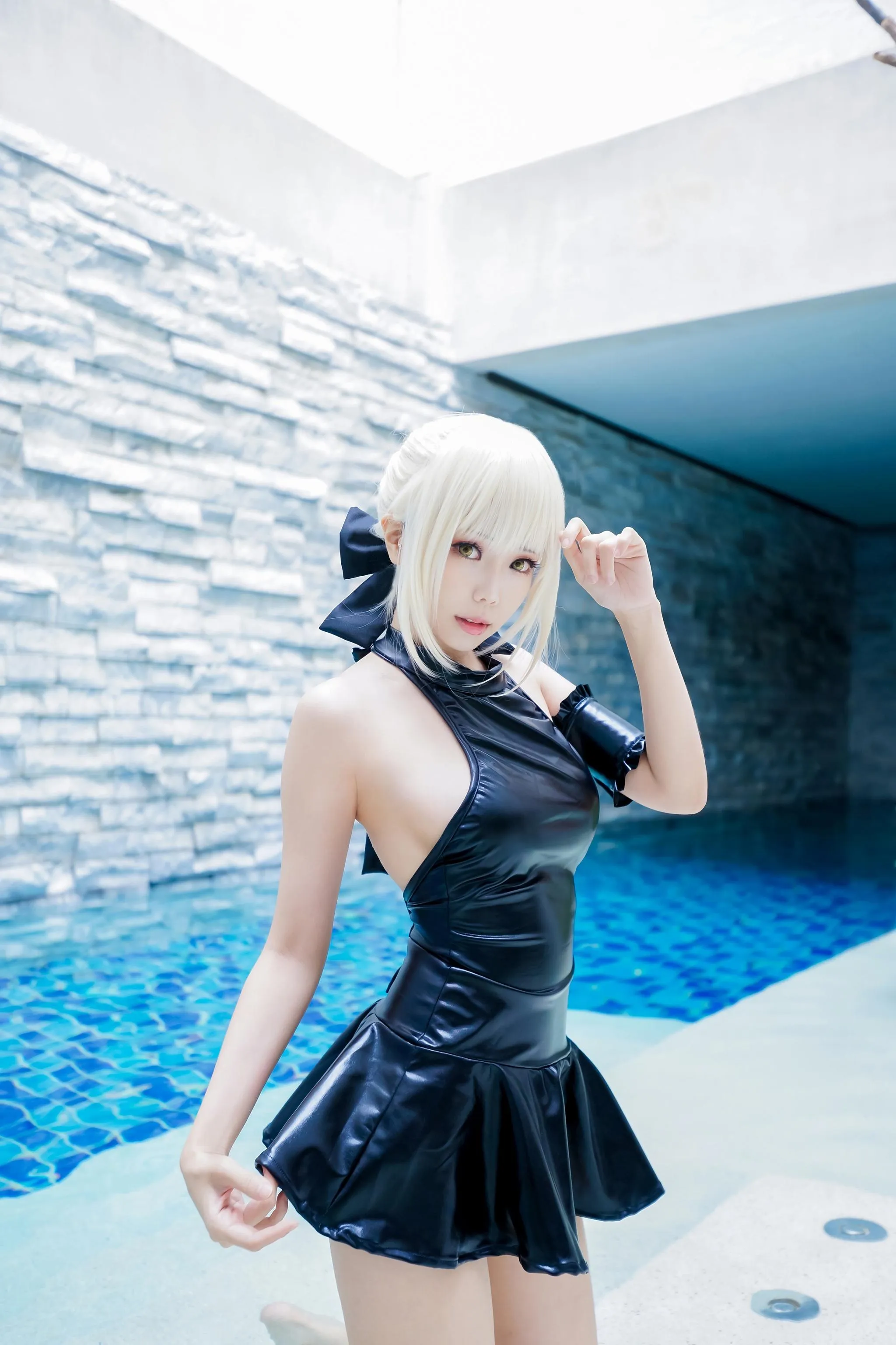 ElyEE子 – NO.37 黑皮泳裙 [15P]插图5